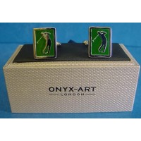 ONYX-ART CUFFLINK SET - GOLFER